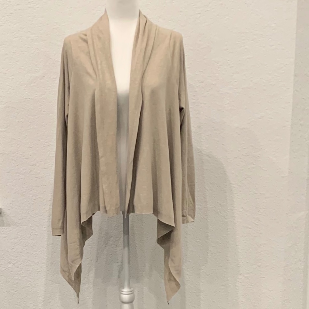 Eileen Fisher Oatmeal Cotton Knit Jacket